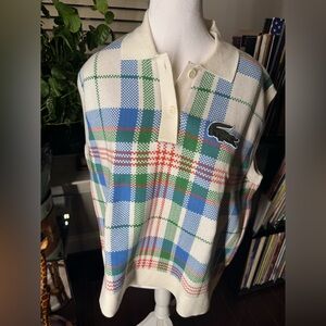 Lacoste Multicolor Plaid Polo Sweater Vest